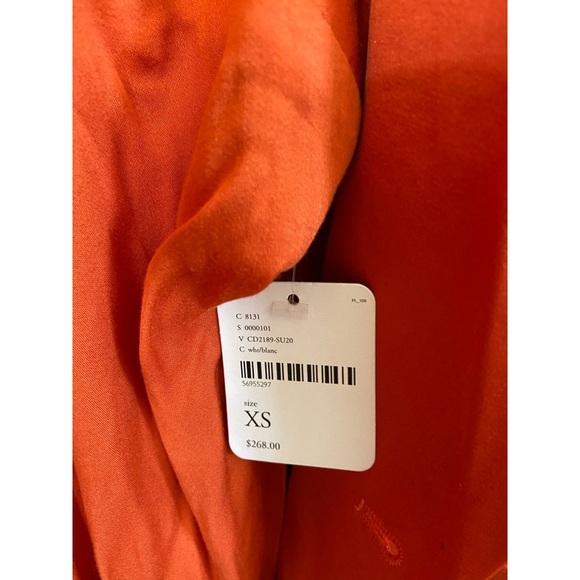 RARE! NEW! Free People Orange Rust Satin Blazer & Dress Slip - Picture 4 of 9